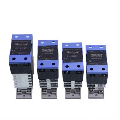 S1A48 Din Rail Solid State Relay with Radiator 10DA 25DA 60DA 80DA 100DA 120DA DC Control AC Single Phase