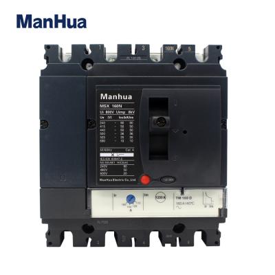 MSX-160N MCCB 3P 4P Breaking Capacity Adjustable 120A 160A MSX-160N Vigi Moulded Case Circuit Breaker