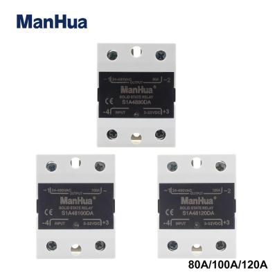 SSR DC-AC 80DA/100DA/120DA Single phase Solid state relay Input 3-32VDC Output 24-480VAC